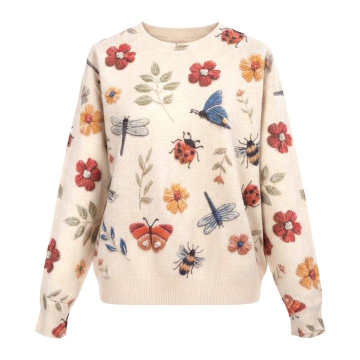 Wes – Pullover Damen in beige – Vorderansicht