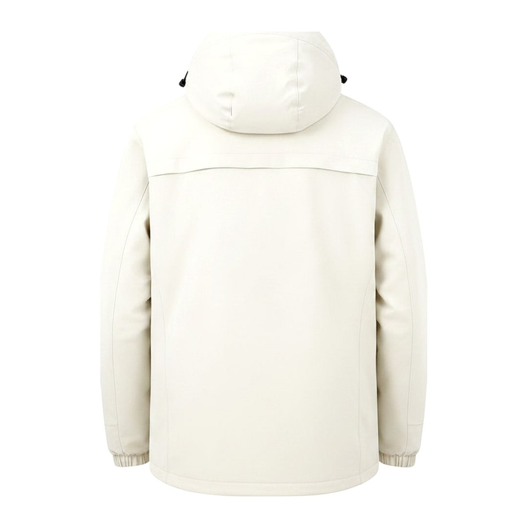 Skijacke Raincoat – Windbreaker Herren in weiss – Rückansicht