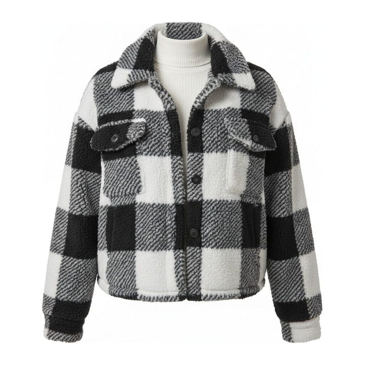 Fia – Karierte Oversized-Jacke mit Knopfleiste - Luftfreiheit