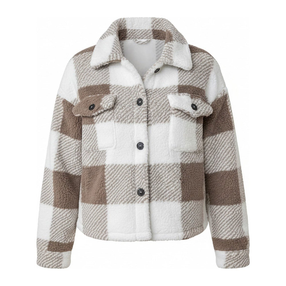 Fia – Karierte Oversized-Jacke mit Knopfleiste - Luftfreiheit