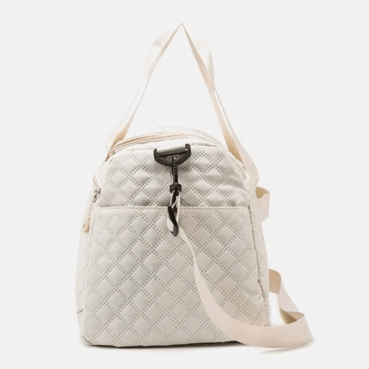 Wickeltasche Beige – Profilansicht, abnehmbarer Gurt