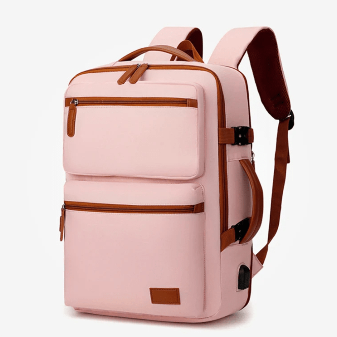 Berry Wickelrucksack Rosé – Rückseite mit atmungsaktivem Mesh-Panel