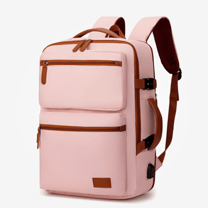 Berry Wickelrucksack Rosé – Rückseite mit atmungsaktivem Mesh-Panel
