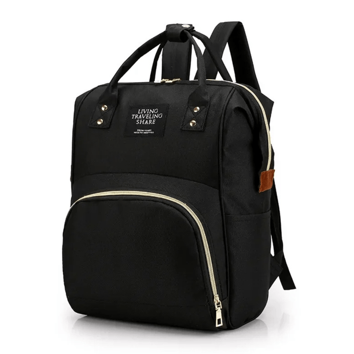 wickelrucksack emily schwarz gold front