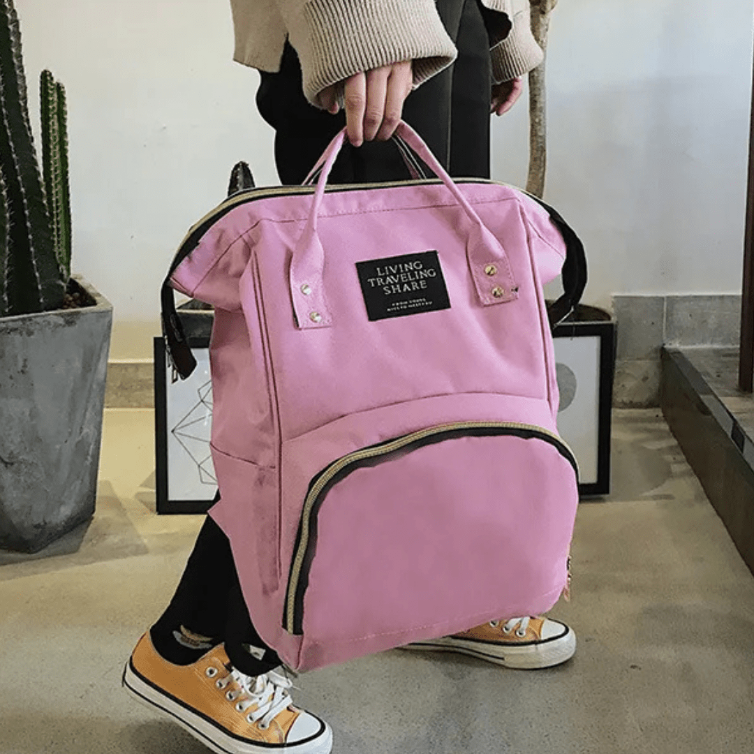 rosa wickelrucksack emily auf boden