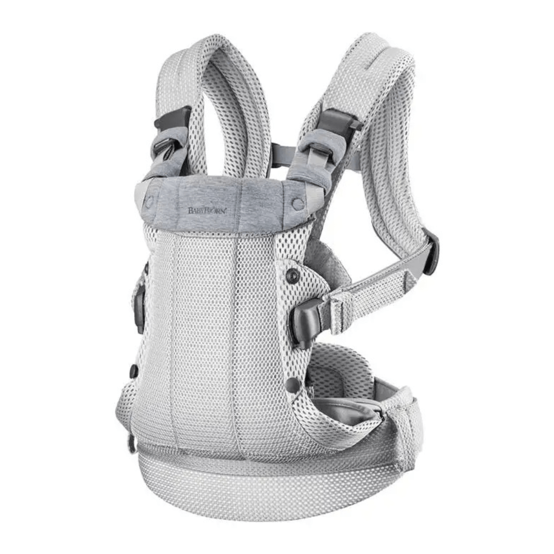 Ergonomische Babytrage „Erd Premium“ in hellgrau – Frontansicht ohne Baby