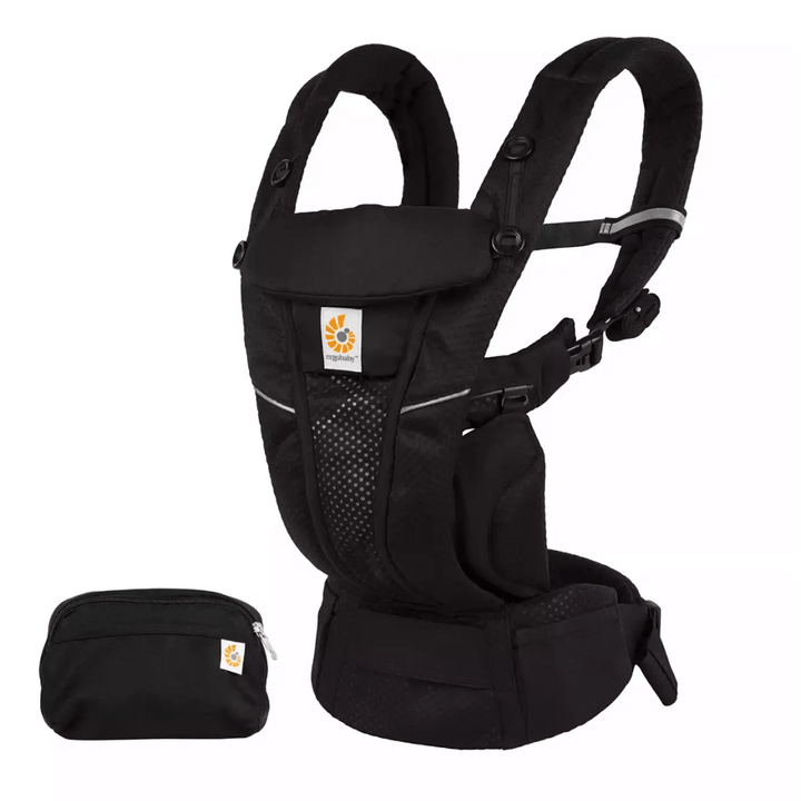 Schwarze ErgoKids 5 Babytrage – Produktaufnahme seitlich