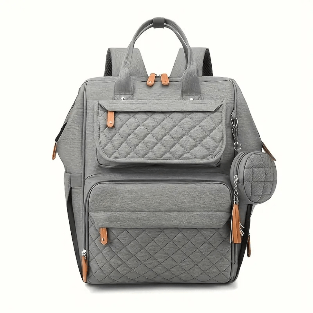 hellgrau wickelrucksack explorer frontansicht