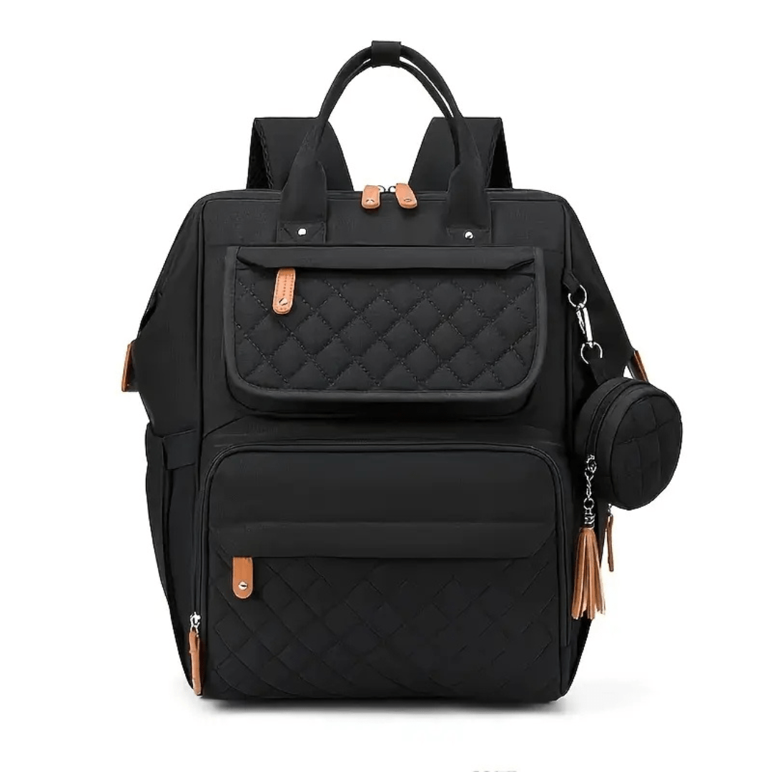 schwarzer wickelrucksack explorer quilt muster