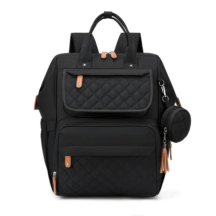 schwarzer wickelrucksack explorer quilt muster