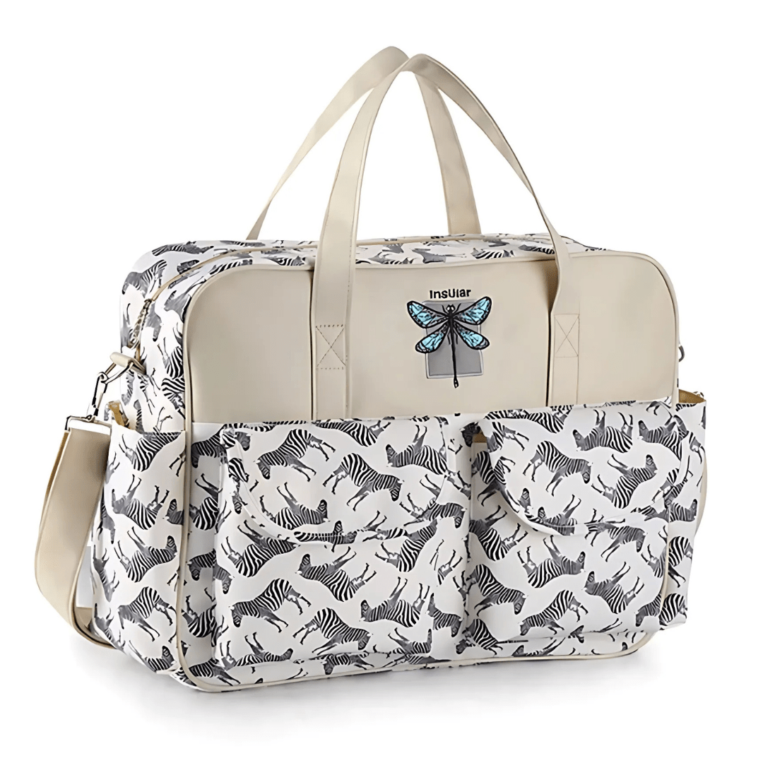 Lillian Wickeltasche Beige – Logo-Emblem & geflochtene 3-D-Textur