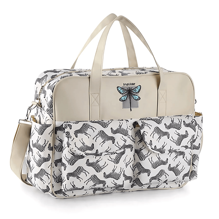 Lillian Wickeltasche Beige – Logo-Emblem & geflochtene 3-D-Textur