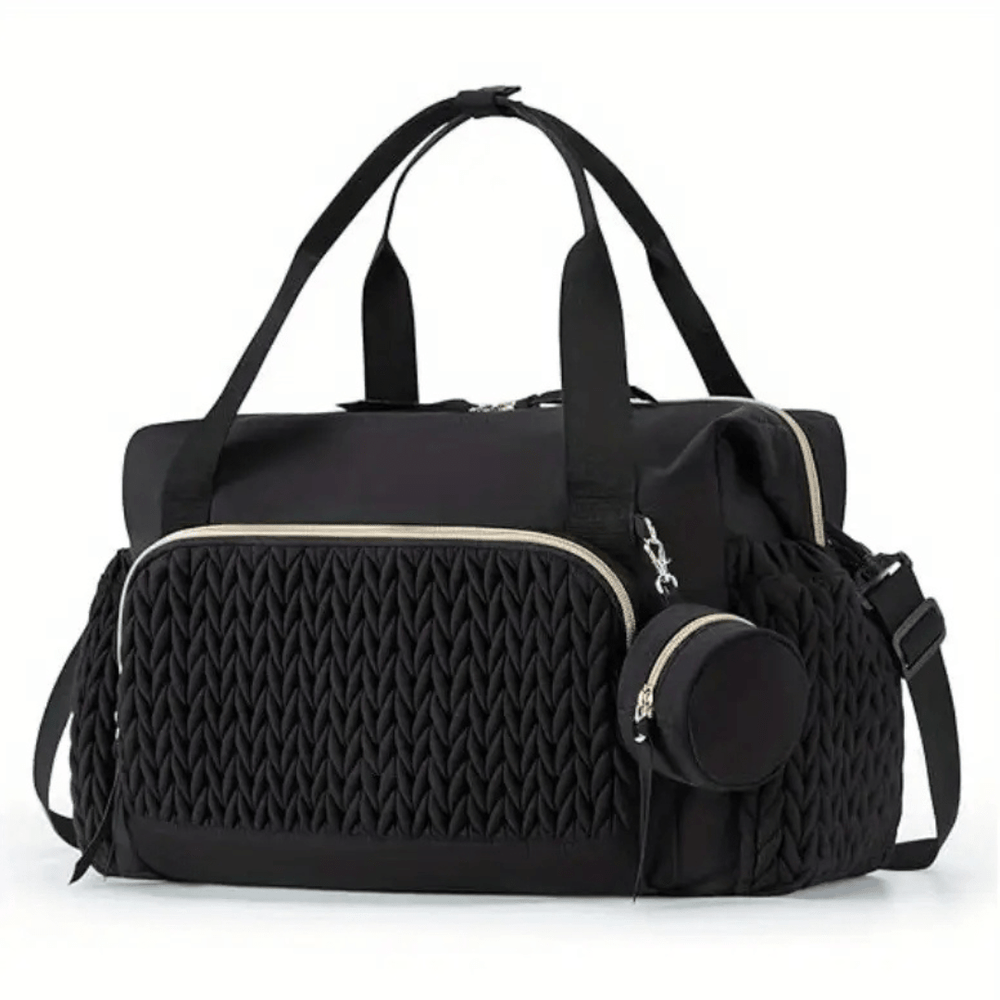Nada Wickeltasche Schwarz – elegante Nylon-Optik mit Zubehör