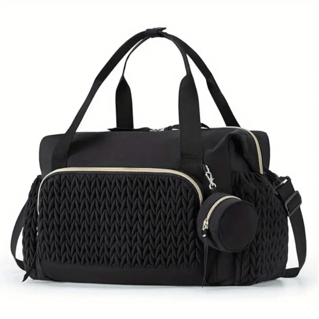 Nada Wickeltasche Schwarz – elegante Nylon-Optik mit Zubehör