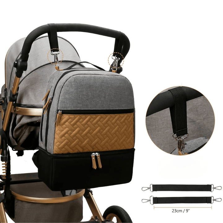 wickelrucksack am kinderwagen mit zubehoer