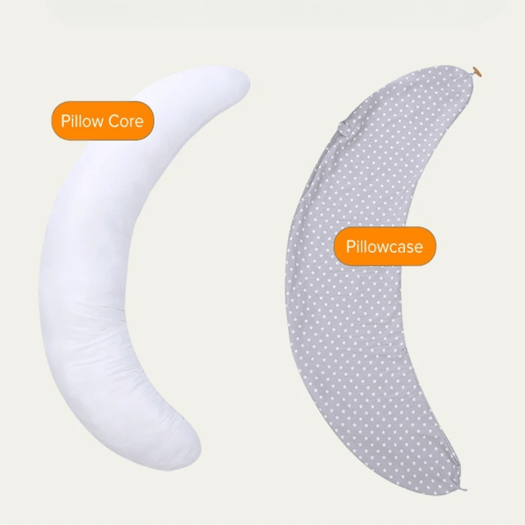 Zwei Seitenansichten zeigen die ergonomische Bananenform mit Höhenmarkierungen