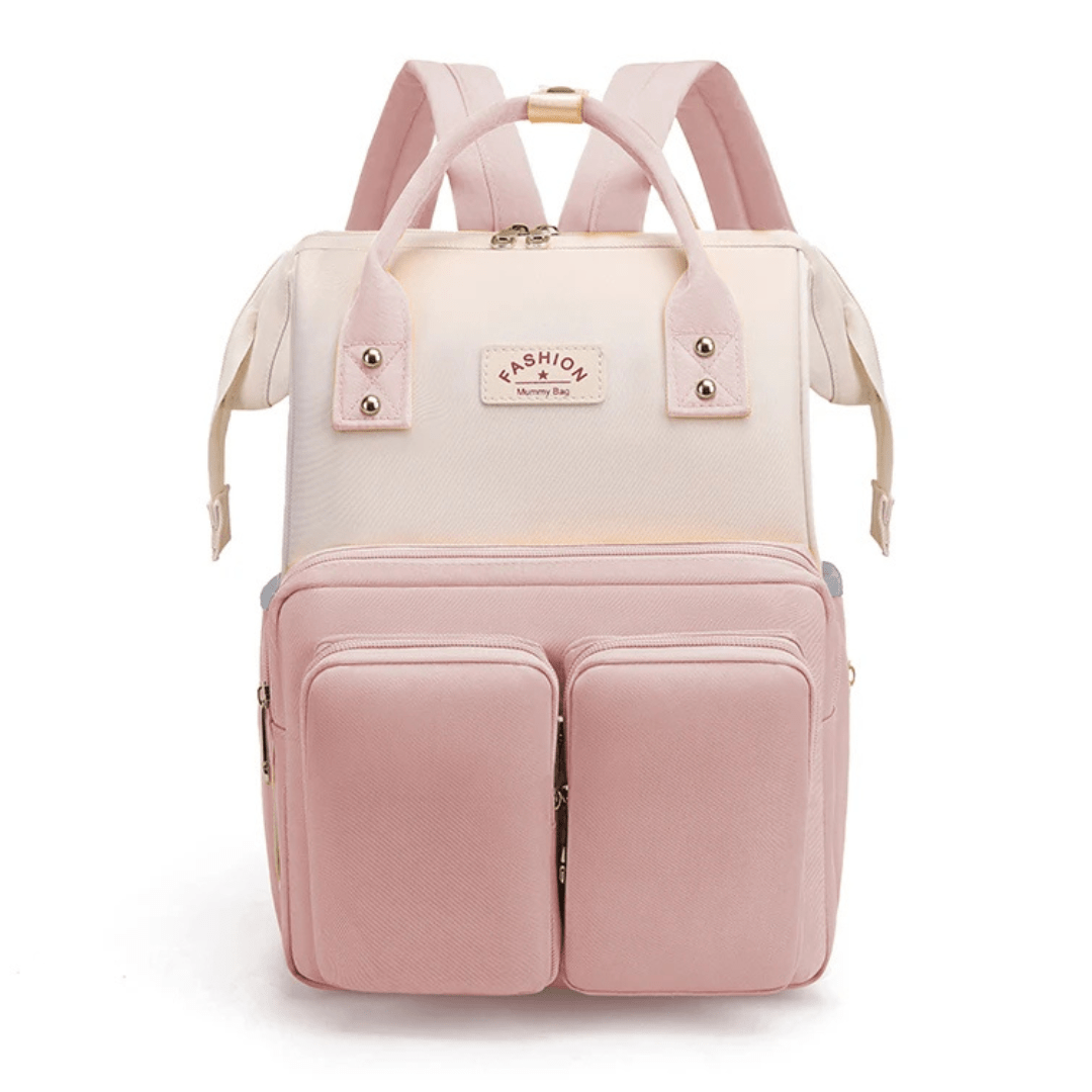 Tebby Wickelrucksack beige rosa frontansicht