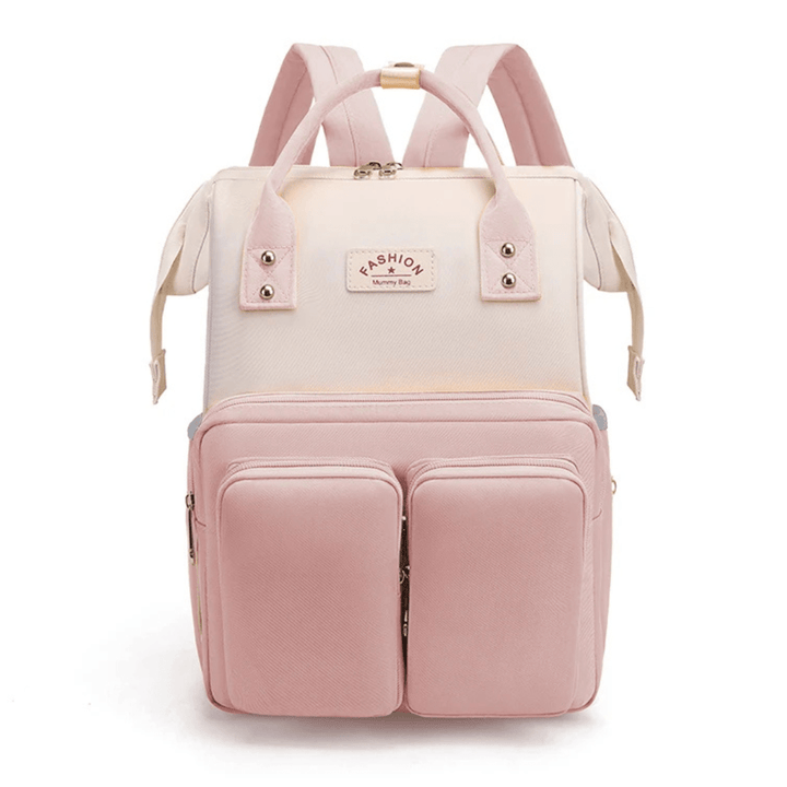 Tebby Wickelrucksack beige rosa frontansicht