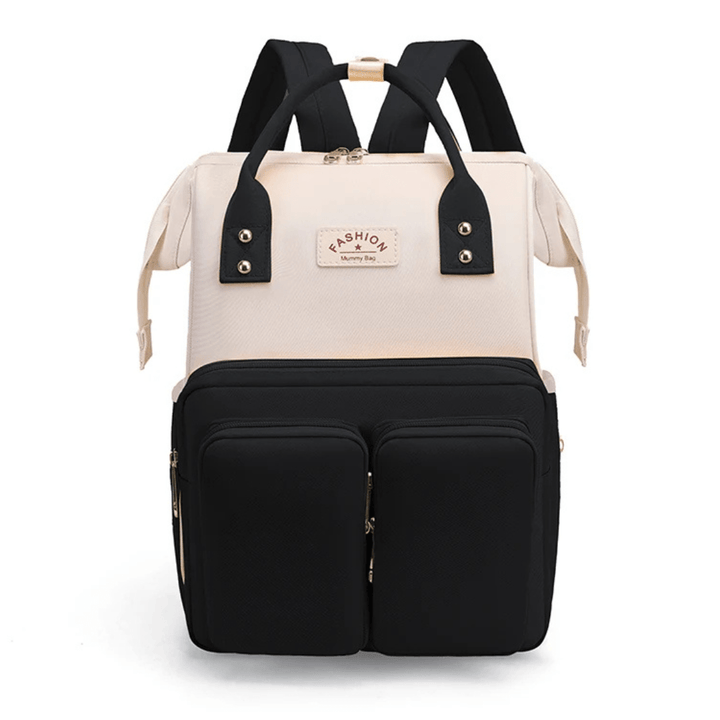 Tebby Wickelrucksack beige schwarz frontansicht