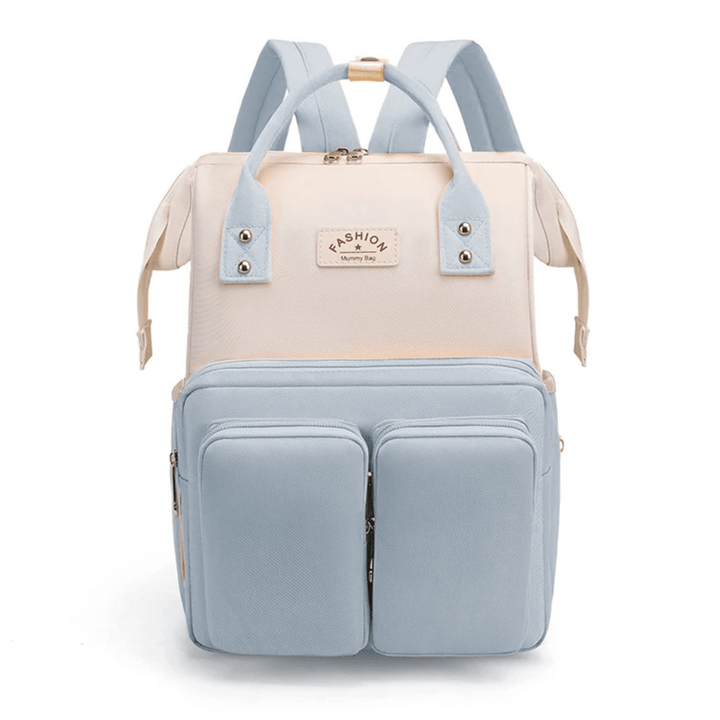 Tebby Wickelrucksack beige hellgrau frontansicht