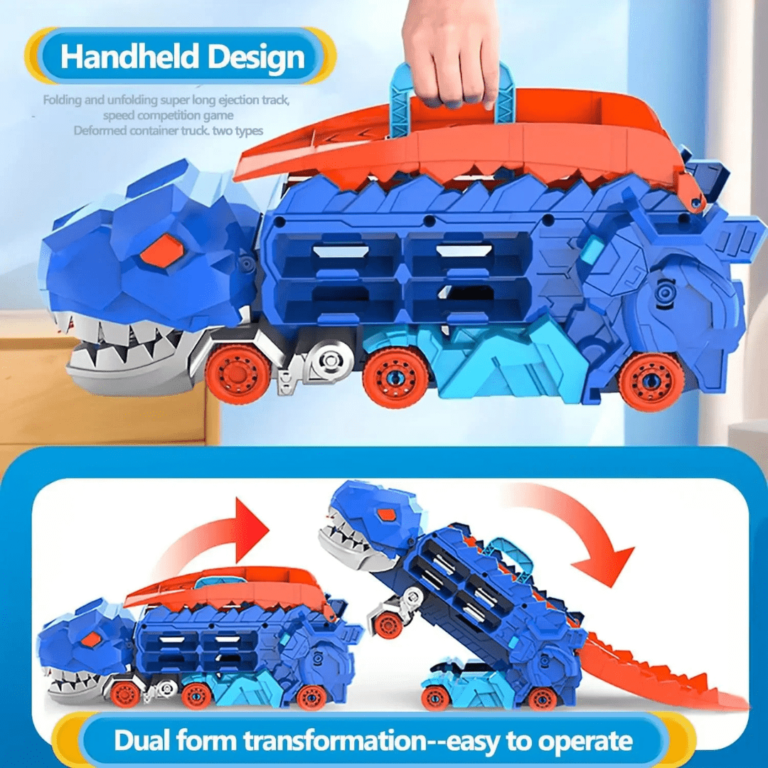 Komplett­set: 6 farbige Mini-Autos, Truck, Rampe & Ersatzteile sauber angeordnet