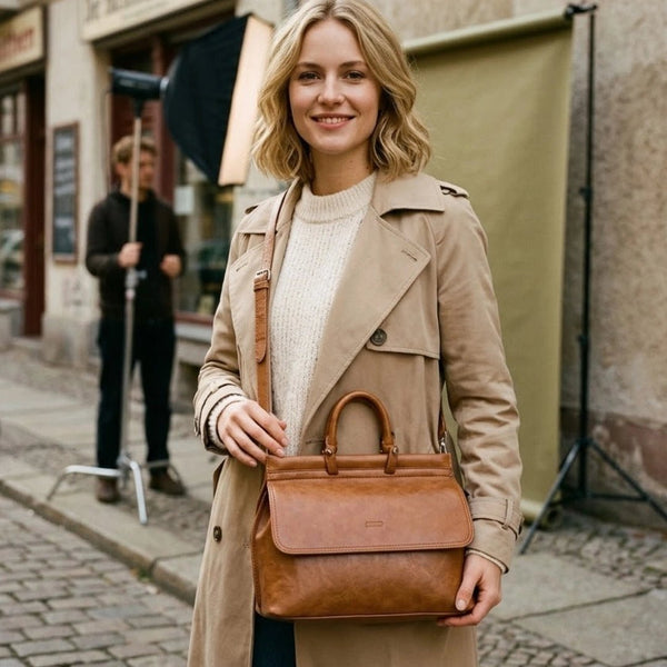 Nora – Klassische Damen Schultertasche - Luftfreiheit