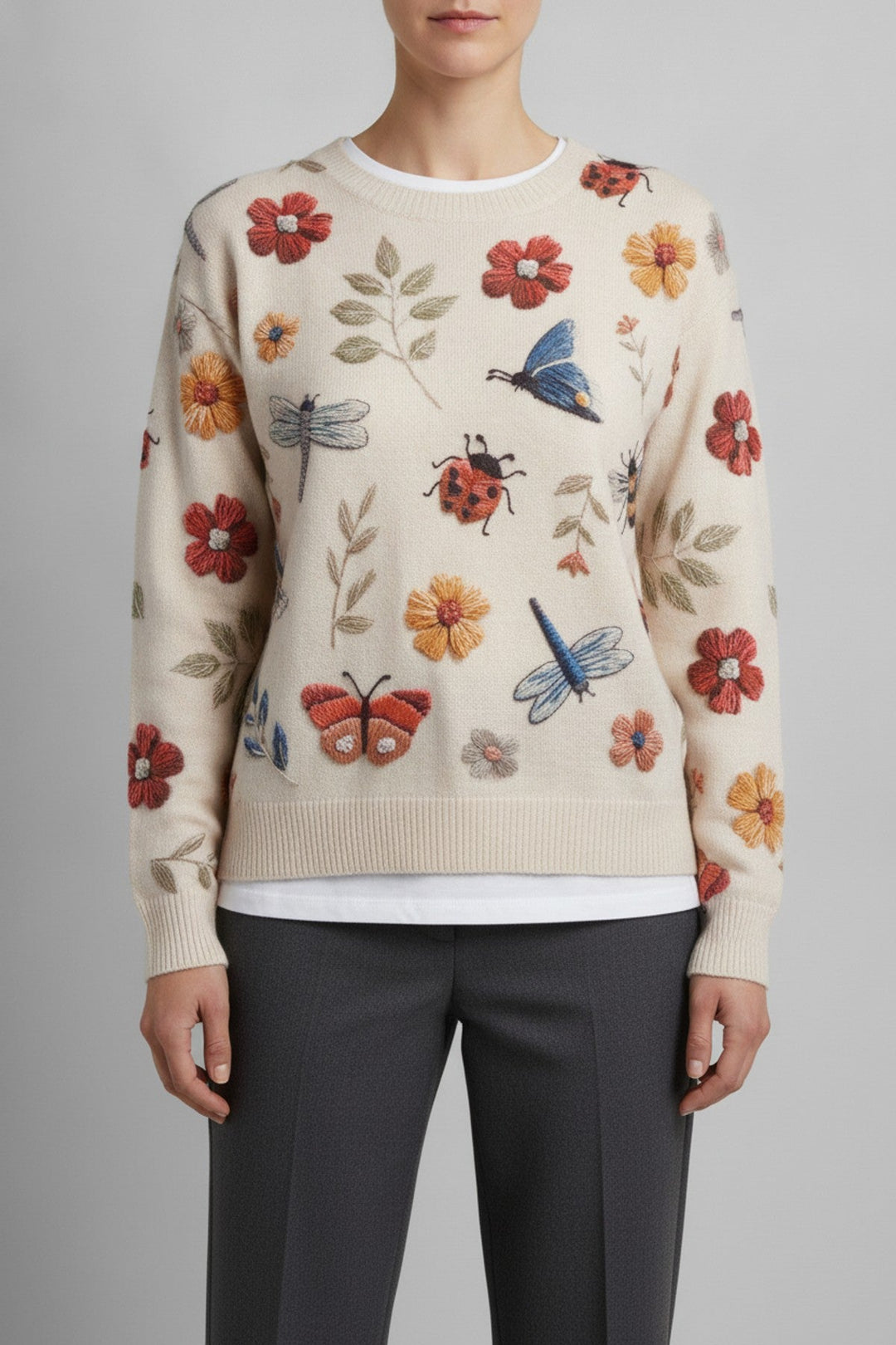 Wes – Pullover mit floraler Stickerei - Luftfreiheit